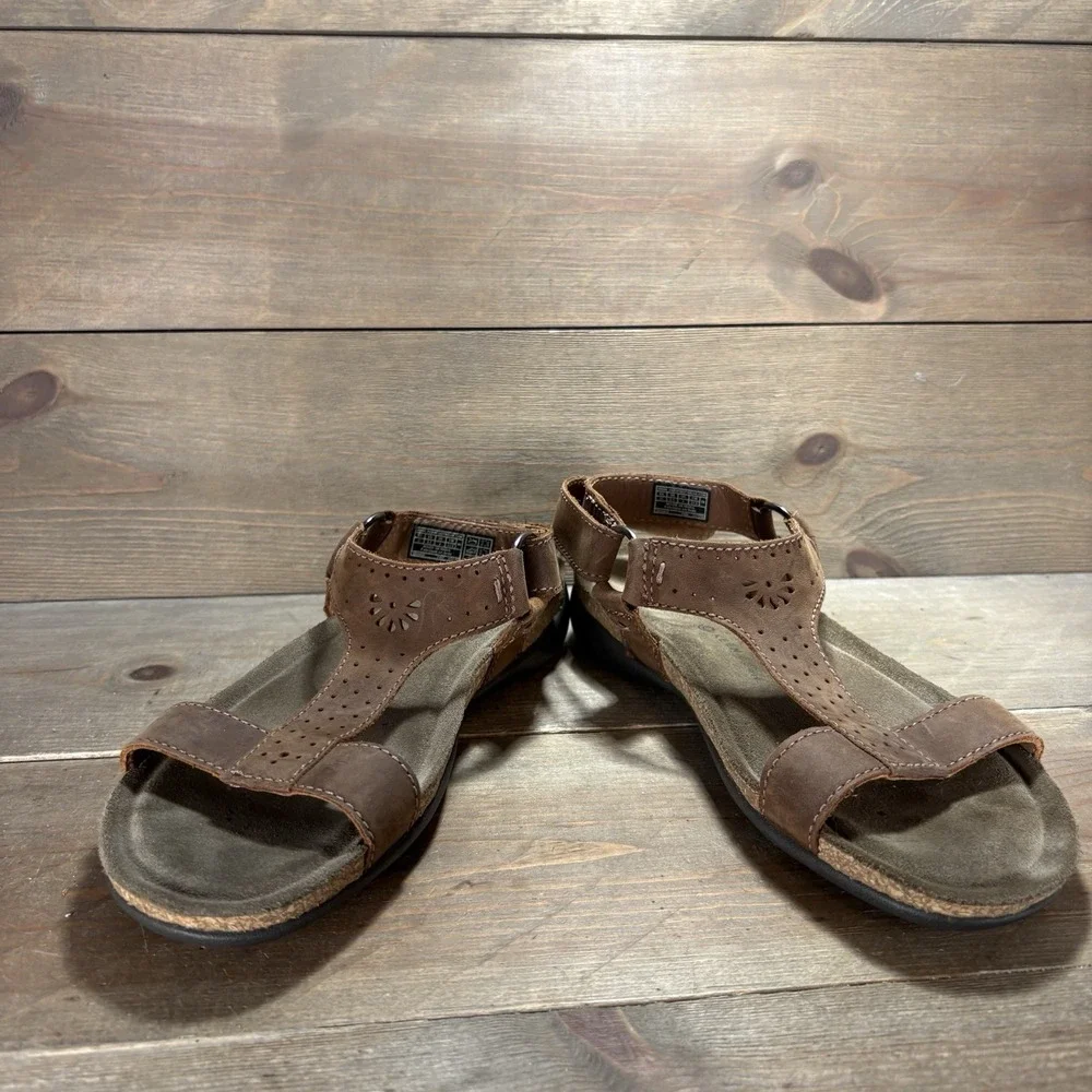 keen kaci ana womens size 6.5 shoes brown leather t strap comfort sandals